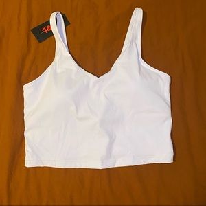 NWT Lululemon Dupe Women’s Sports Bra Align Tank Crop Top in White size Large